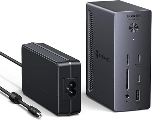 UGREEN Thunderbolt 4 Docking Station, 13-in-1 Revodok Max TB4 Dock, 3x 40Gbps TBT4, Single 8K, Dual 4K@60Hz, Up to 96W Laptop Charging, 20W USB-C, 1GbE, SD/TF for TBT4/3 MacBooks and Windows Laptops
