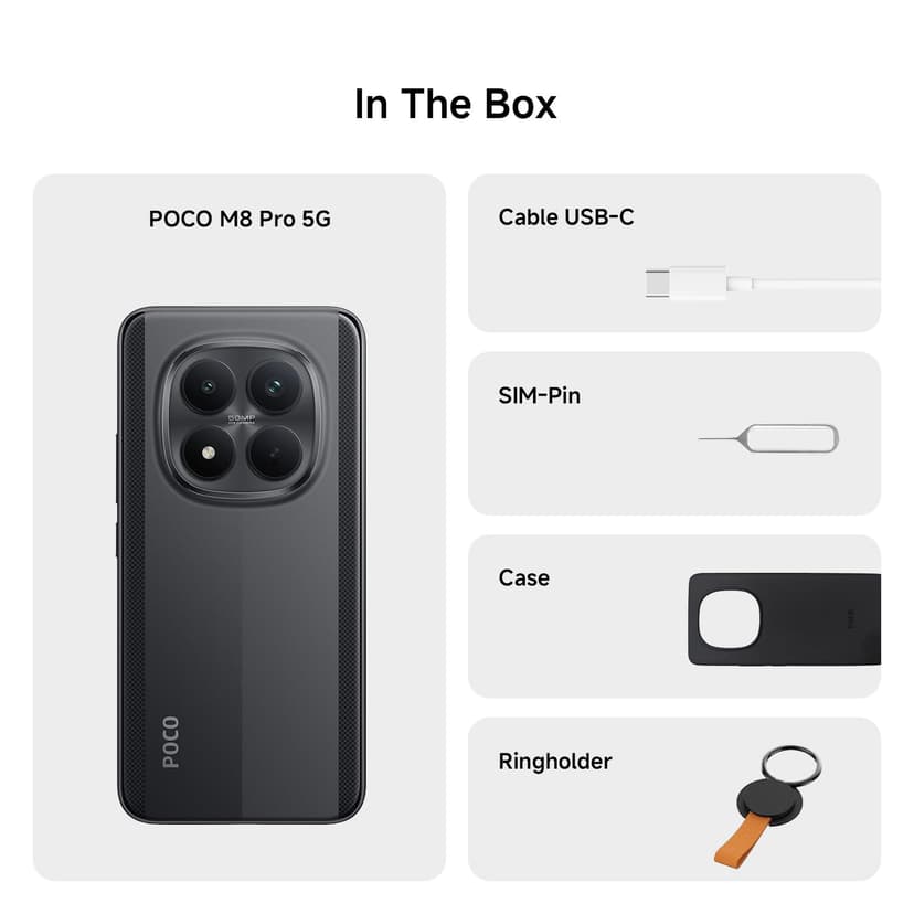 Xiaomi POCO M8 Pro, Smartphone 12+512 Go, Écran AMOLED CrystalRes 1,5K de 6,83", Snapdragon® 7s Gen 4, 50 Mpx Light Fusion 800 avec stabilisateur, Argent, Garantie 2 Ans, Chargeur Non Inclus - 8