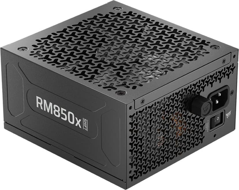 CORSAIR RM850x SHIFT (2025) Fully Modular ATX Power Supply - Modular Side Interface, Native 12V-2x6 Cable, ATX 3.1 & PCIe 5.1, Capacitors with 105°C Rating, Cybenetics Gold - Black - 1