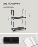 SONGMICS 10-Tier Shoe Rack, Shoe Stand, Space-Saving Shoe Storage, 45 x 28 x 173 cm, Metal Frame, Non-Woven Fabric Shelves, for Hallway, Bedroom, Black LSH010B02 - 5