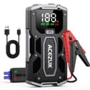 Battery Jump Starter, 6000A Jump Smart(10.0L Gas/8.0L Diesel), Portable Car Starter Battery Pack with Extended Smart Jumper Cables, Car Jump Starter with Large Display, Quick Charge, Lights - 1
