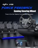 PXN V99 Gaming Steering Wheel, Driving Force Feedback Steering Wheel with Pedals and Shifter - 3.2NM, 270°&900°, 11.8 inch, 4 Paddle Shifters, Tools APP - Racing Steering Wheel for PC, Xbox and PS4 - 2
