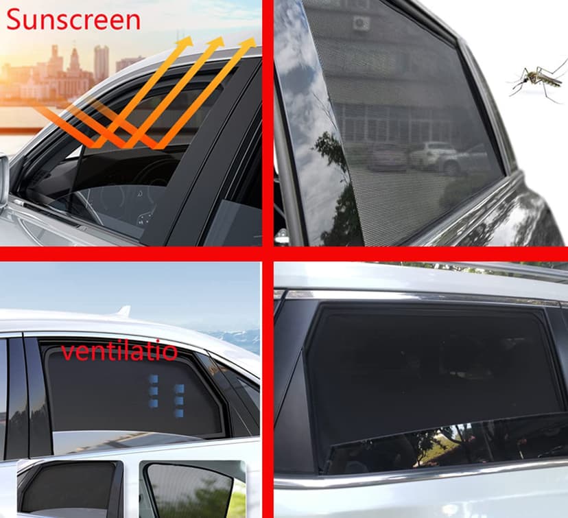 GCcv Car Window Shade For Kids Side Window Sun Shade For Kadjar 2015-2022 Magnetic Curtain Sun UV Protection Covers For Baby Sleeping Auto Accessories,Rear+Triangular+Back-windscreen-5PCS - 5