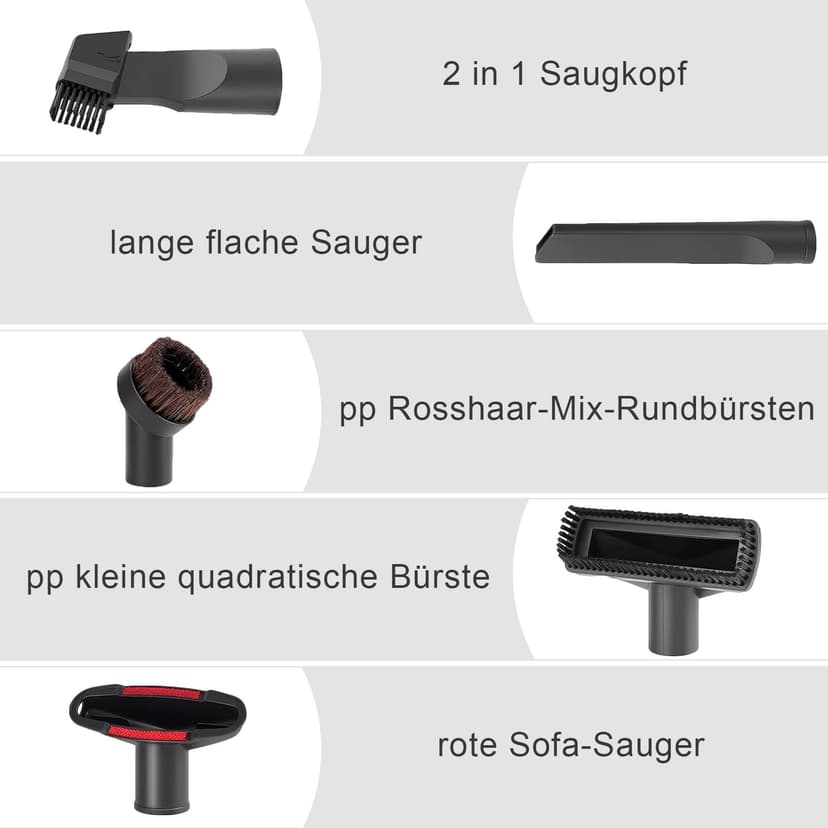 Vacuum Cleaner Attachments, Vacuum Cleaner Attachments, Suitable for Vacuum Cleaners with 32-35 mm Inner Diameter of Interface, Pack of 7 - 6