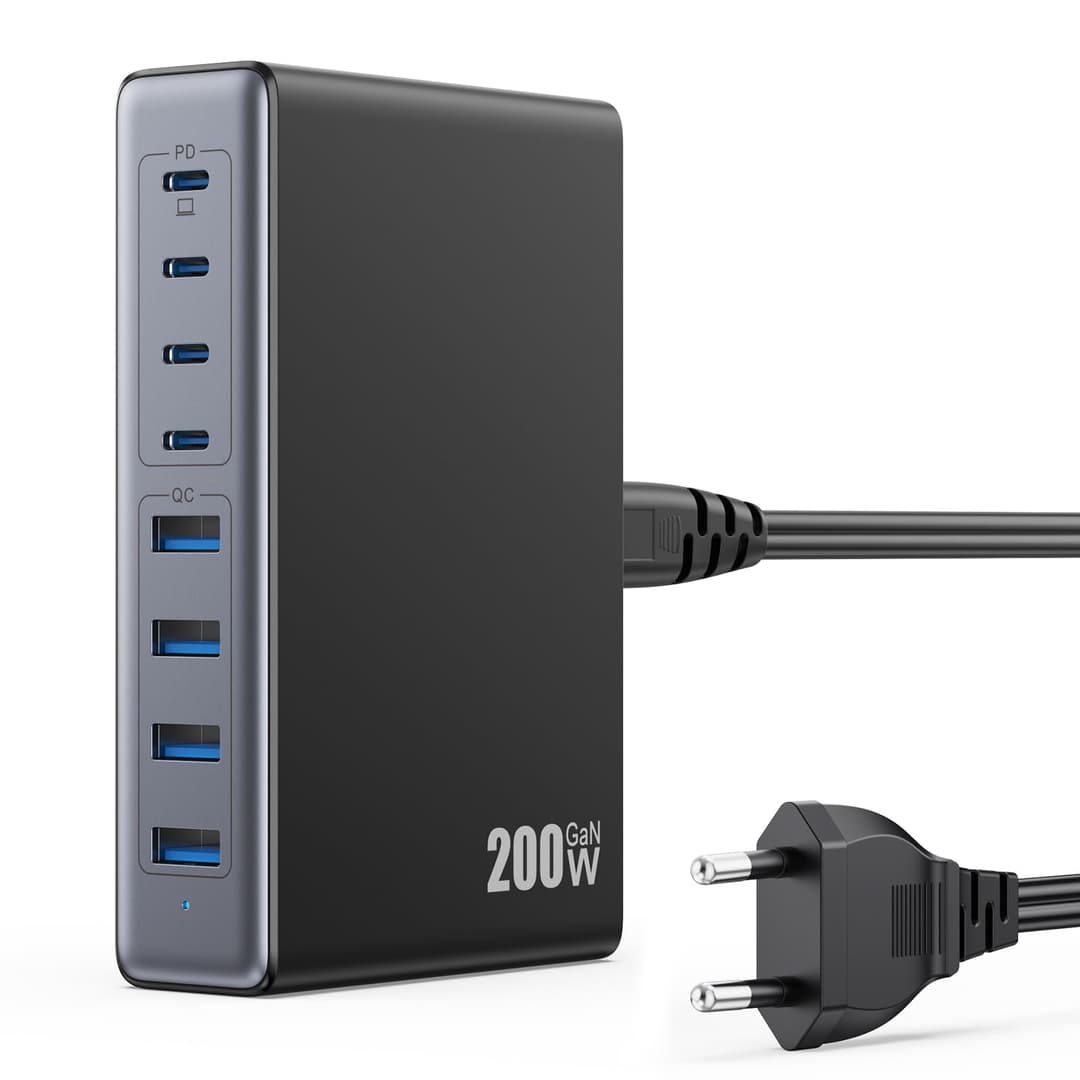 200W Chargeur USB C Multiple, 8-Port GaN III Prise USB Ch…