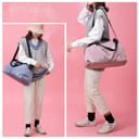 Vllcsla Sac de Sport Femme Petit, Poche Humide, 45x27x20 cm, Imperméable Sac à Bandoulière de Sport/Voyage, Sacs de Week-End à Main, Sacs de Voyage Femme Piscine, Léger, Doux (Rose foncé) - 3