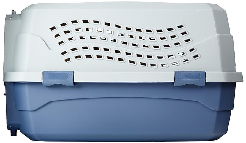 Amazon Basics Hard-Sided Cat Carrier, Two-Door Top-Load Pet Dog/Cat Travel Box Carrier, Blue, 58 L x 38 W x 33 H cm - 6