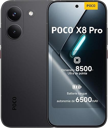 POCO X8 Pro, Smartphone 8+256 GB, Flagship Dimensity 8500-Ultra, 6500mAh (typ) battery, ultra-bright AMOLED display, 50MP Sony IMX882 with OIS, Black, 1 year extra warranty, Charger Not Included