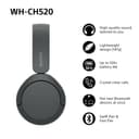 Sony WH-CH520 Wireless Bluetooth On-Ear Headphones, Lightweight Design, Up to 50hr Battery Life, Quick Charge, EQ, Clear Call Quality, iOS & Android - Black - 2