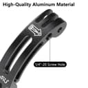 HSU Curved Extension Arm for GoPro, Aluminum Alloy Arced Camera Mount with 1/4 Screw Hole for most Action Cameras (7.6CM) - 3