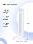 Dreo ventilateur colonne silencieux, Vitesse 7,6 m/s - Oscillant à 90° ventilateurs tour pour chambre, 92 cm de haut, Télécommande incluse, 4 vitesses, 4 modes, minuterie 8H, Noir - Nomad One - 8