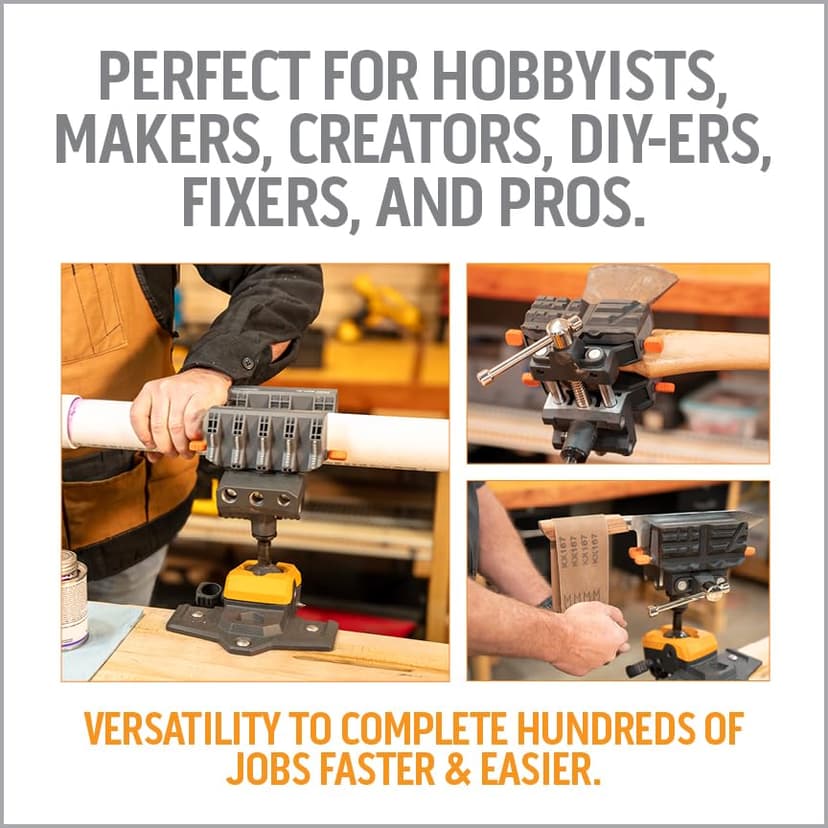 Étau IQ en acier et aluminium rotatif à 360 ° pour le travail du bois et les tuyaux avec 8 positions de verrouillage et poignées, couple de 39,6 m - 6