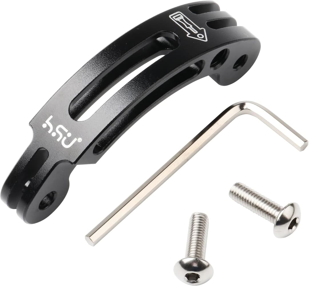 HSU Bras Extension Courbe pour GoPro, Support de Caméra Arquée en Alliage d'Aluminium avec Trou de Vis 1/4 pour la Plupart des Caméras d'action (7,6CM)