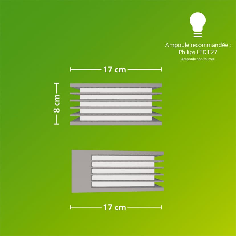 Philips myGarden Applique d'extérieur Shades, max. 15W, sans ampoule, E27, IP44 résistant aux intempéries, gris - 9