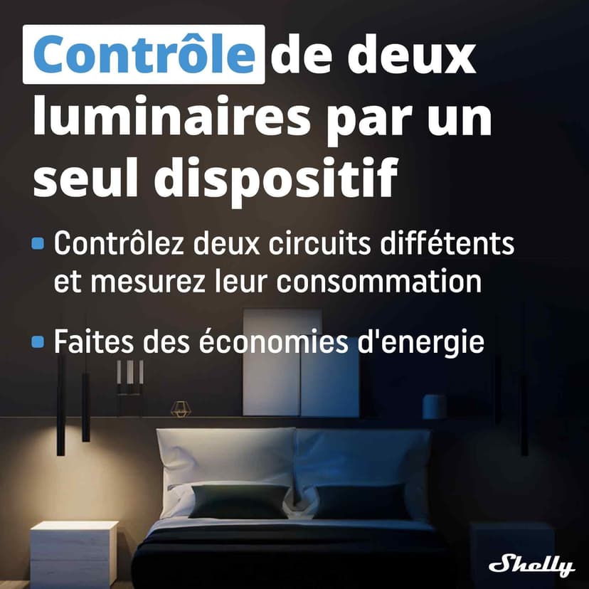 Shelly Plus 2PM - 16A | WiFi & Bluetooth 2-Channel Smart Switch with Power Metering | Home Automation | Roller Shutter Remote Control | Alexa & Google Home Compatibility | iOS Android App - 4