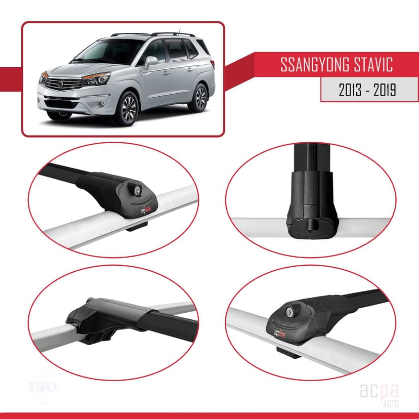 Compatible with Citroen Berlingo 2019-2023 Roof Rack ACE-1 Roof Rack Pack Rack Black - 4