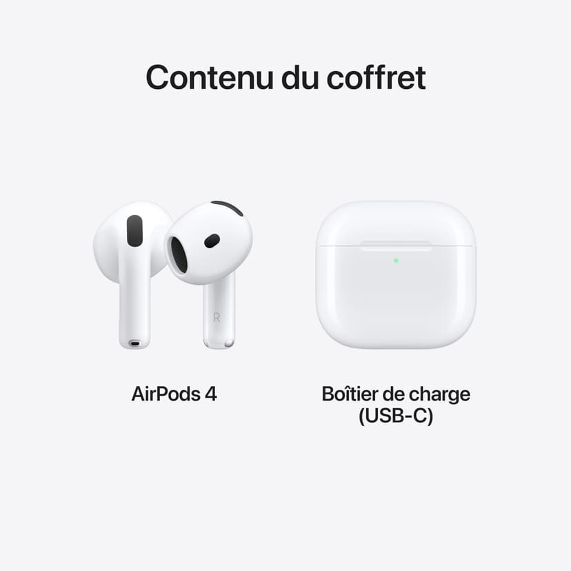 Apple AirPods 4 Écouteurs sans Fil, Casques et écouteurs Bluetooth, Audio Spatial personnalisé, résistance à la Transpiration et l’Eau, boîtier de Charge USB-C, Puce H2, Jusqu’à 24 Heures d’autonomie - 6