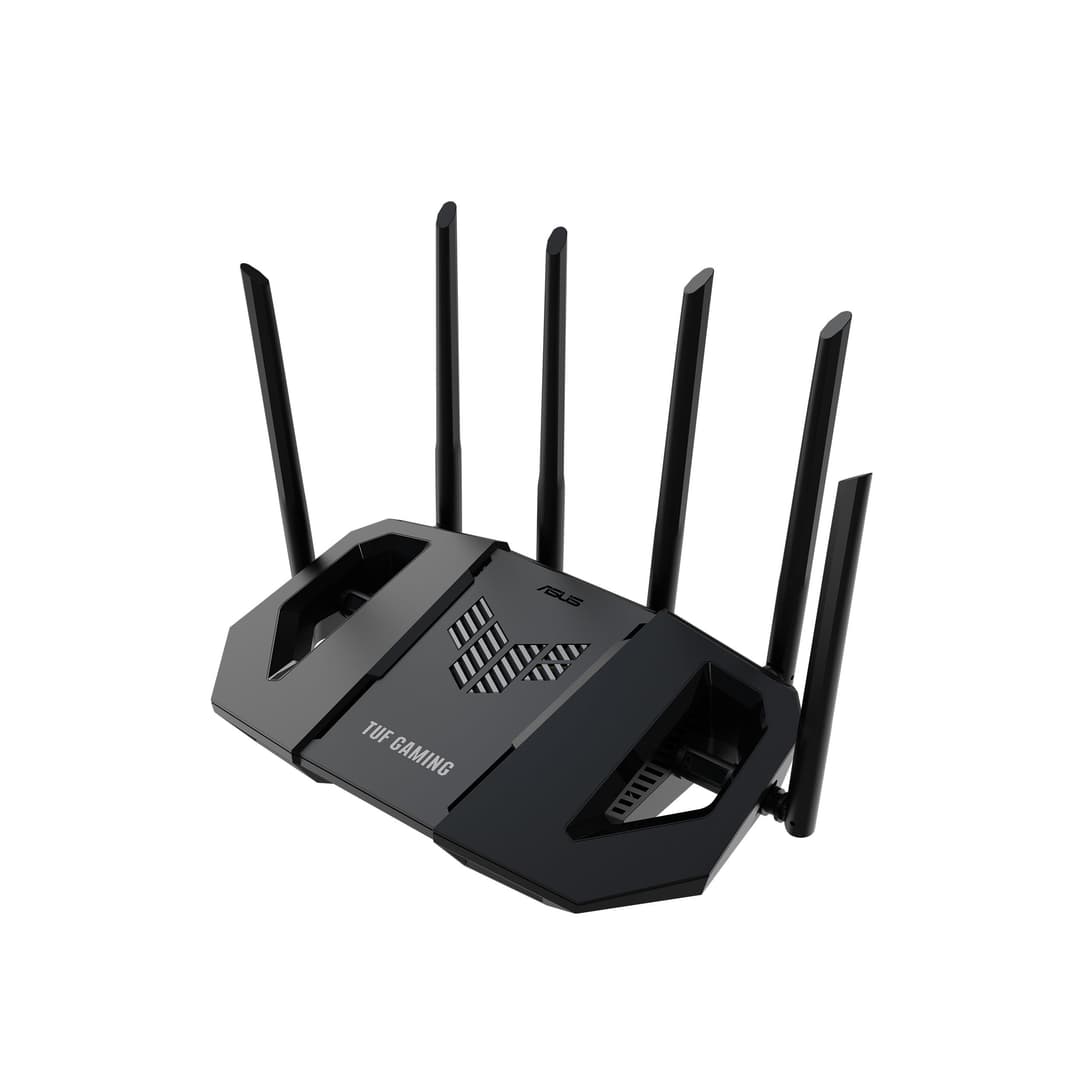 ASUS TUF-BE6500 - Routeur Gaming Wi-FI 7 - Double Bande, 4K-QAM, Port 2.5Gbps, Mode Jeu Mobile, Support Mesh WiFi, Gear Accelerator, Adaptive QoS, Port Forwarding, Mobile Tethering