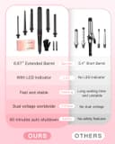 BESTOPE PRO 6-in-1 Curling Iron, Large Curls and Small Curling Irons, Curling Iron with Various attachments, Gloves, Temperature Adjustable, Black - 6