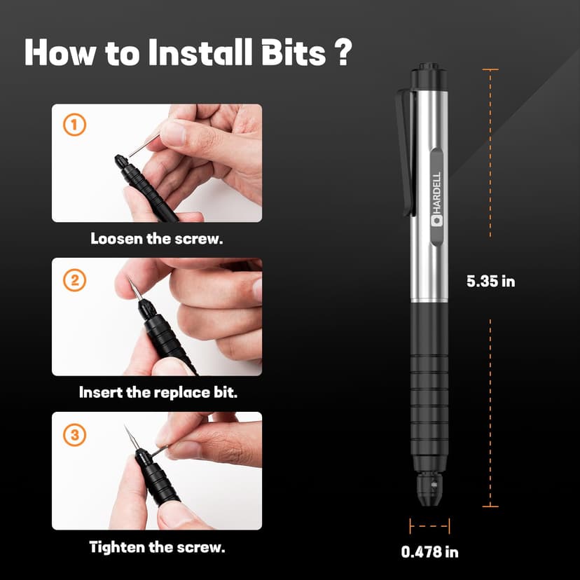 Mini Wireless Engraving Pen USB Rechargeable Rotary Tool for Metal Glass Wood Jewelry Black - 5