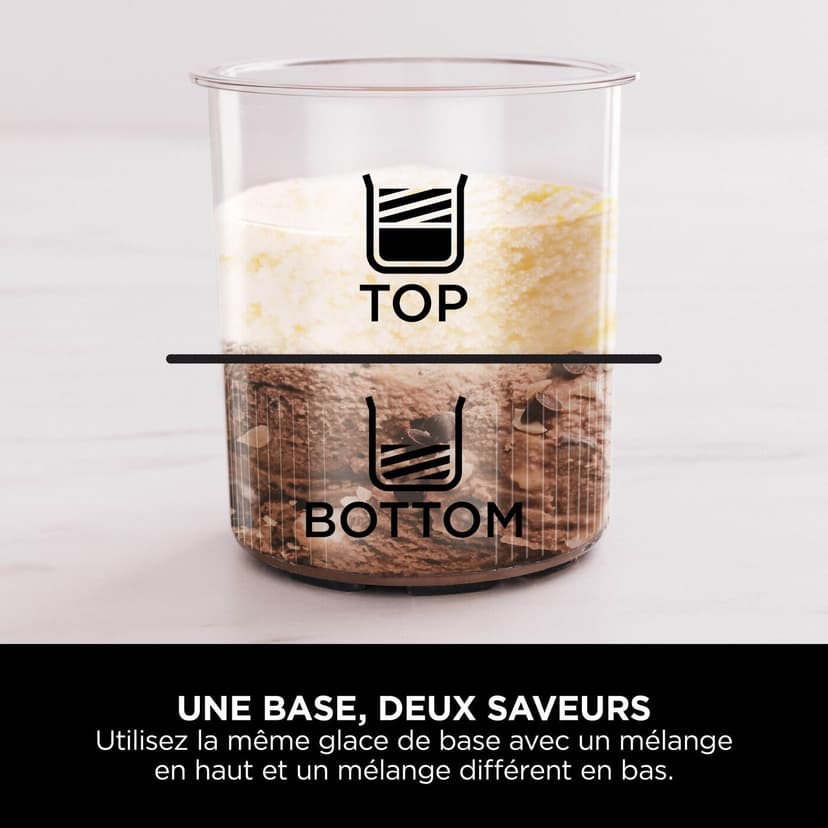 Ninja CREAMi Deluxe Machine a glace et sorbetière, 2 bacs, 10 fonctions, crème glacée, yaourts glacés, des milkshakes, des slush, Pièces amovibles lavables au lave-vaisselle, Stone/Or NC502EUSTGD - 7