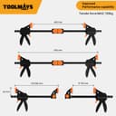 TOOLMAYS 2pcs 150 mm Clamps for Woodwork with Connector, Splicable to 620mm as Spreader, 100kg Max Load Wood Clamps Quick Grip, One-Handed Clamp, Ratchet Clamp for Long Woodworking Workpieces - 2