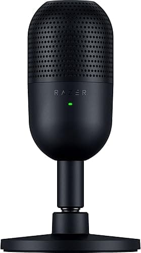 Razer Seiren V3 Mini - Ultra-compact USB Microphone (14 mm Condenser Mic, Supercardioid Pickup Pattern, Tap-to-Mute Sensor with LED Indicator, Built-in Shock Absorber, Plug-and-Play Design) Black