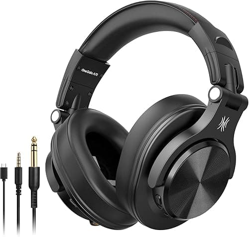 OneOdio Bluetooth over-ear headphones, closed studio headphones with share port, wired and wireless professional DJ headphones for electric drum, piano, guitar, AMP recording and monitoring.