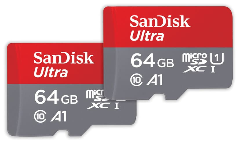 SanDisk 64 Go Extreme Carte SDHC+ RescuePRO Deluxe, jusqu'à 100 Mo/s, UHS-I, Classe 10, U3 - Twin Pack - 1