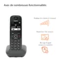 Gigaset A695 Trio - téléphone DECT sans Fil - 3 combinés avec Grand écran à Haut Contraste - Excellente qualité Audio - Fonction Mains Libres - Protection d'appels, Gris [Version française] - 4