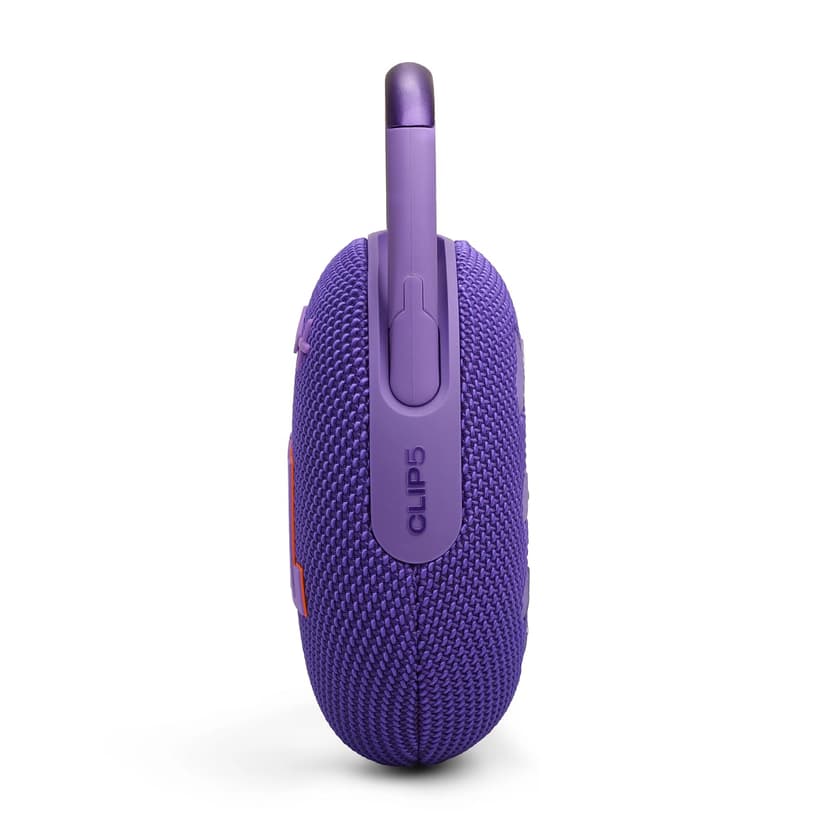 JBL Clip 5, Enceinte Bluetooth ultra-portable, mousqueton intégré, son JBL Pro, basses percutantes, 12 heures d'autonomie, fonction Playtime Boost, résistante à l'eau et à la poussière IP67, en violet - 3