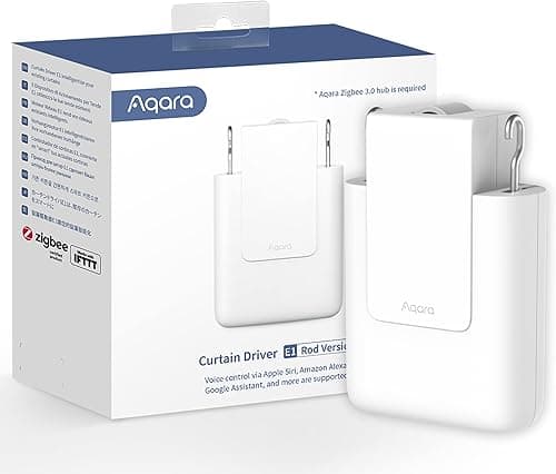 Aqara Smart Curtain Motor E1(Rod Version, 1 Pack), REQUIRES AQARA Zigbee 3.0 HUB, Electric Curtain Driver for Remote Control and Home Automation, Support HomeKit, Alexa, Google Assistant and IFTTT