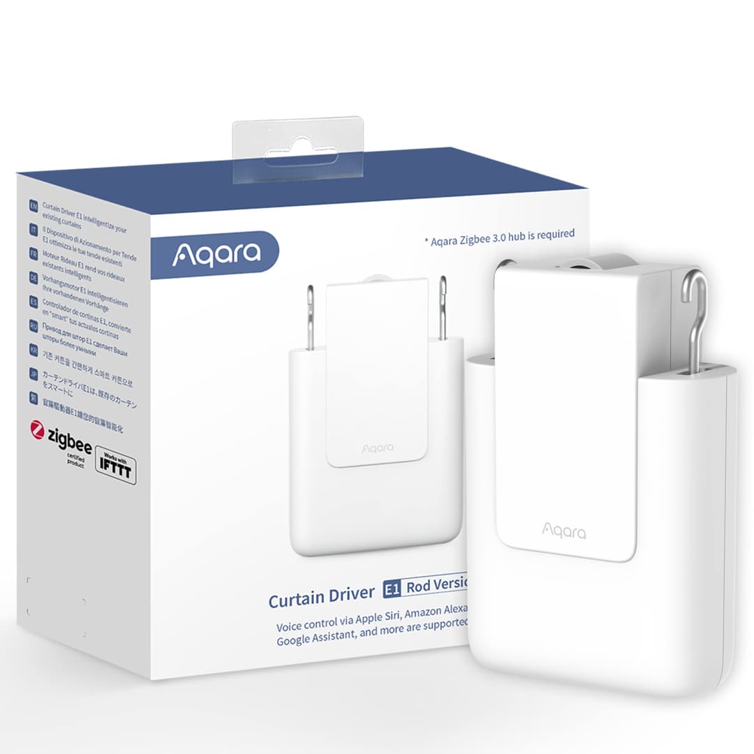 Aqara Smart Curtain Motor E1(Rod Version, 1 Pack), REQUIRES AQARA Zigbee 3.0 HUB, Electric Curtain Driver for Remote Control and Home Automation, Support HomeKit, Alexa, Google Assistant and IFTTT