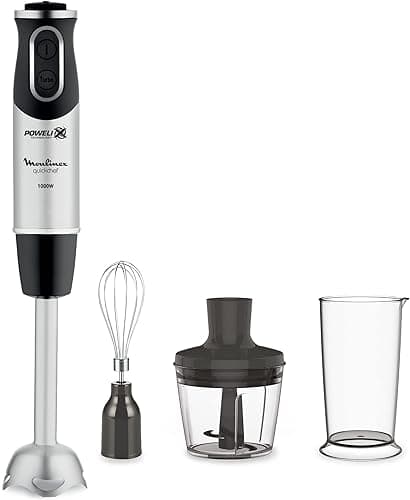 Moulinex DD655810 Immersion blender 0.8L 1000W Black,Stainless steel – Blender (0.8 L, 0.5 L, Immersion blender, Black, Stainless Steel, AC current, 1000 W)