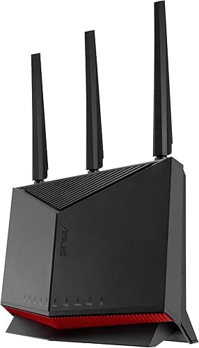 ASUS RT-BE86U - Routeur Wi-FI 7 Extensible - Double Bande BE6800, 4096-QAM, MLO, AI WAN Detection, AiMesh, Abonnement Gratuit à la sécurité réseau,VPNs