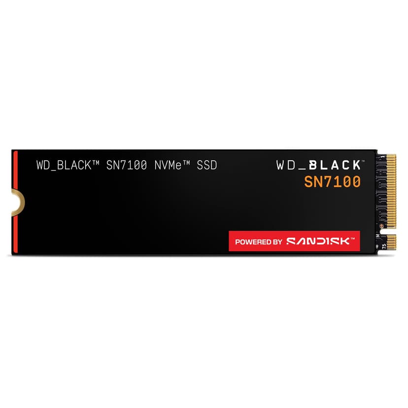 WD_BLACK SN7100 1TB NVMe SSD, M.2 2280, Read speeds up to 7250 MB/s, Write Speed up to 6,900 MB/s, Next Gen TLC 3D NAND, WD_BLACK DASHBOARD, For Laptops, handheld gaming devices - 1