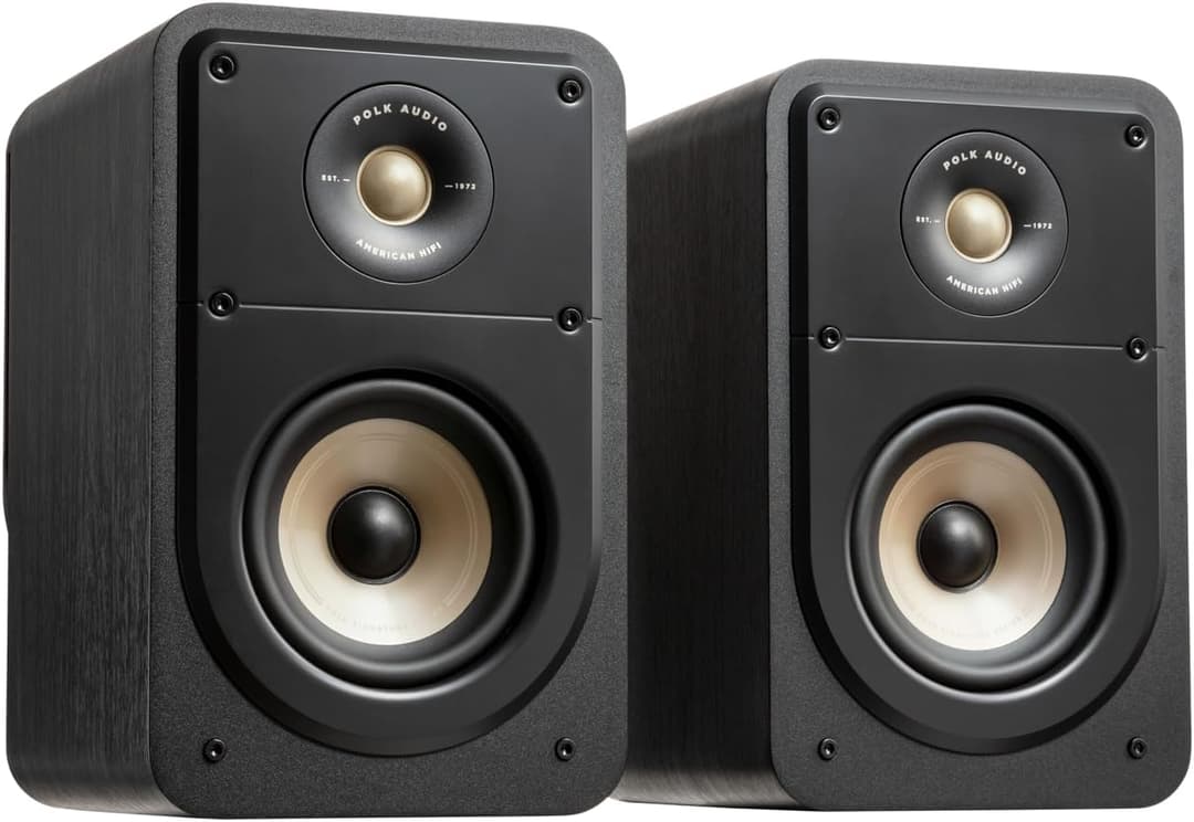 Polk Audio SIGS15ELBK Signature Elite Es15, High Resolution Bookshelf Speakers For Home Theater, Stereo Speakers, Black