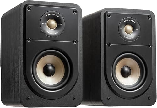 Polk Audio SIGS15ELBK Signature Elite Es15, High Resolution Bookshelf Speakers For Home Theater, Stereo Speakers, Black