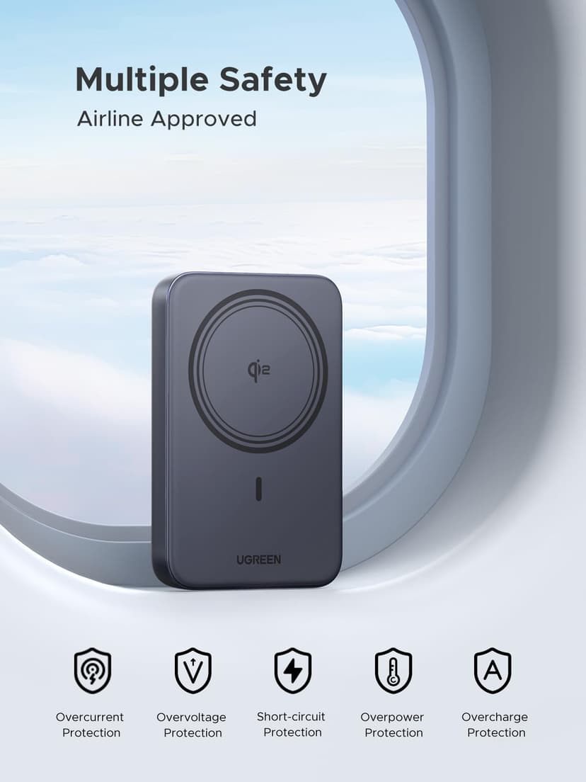 UGREEN Nexode Wireless Power Bank Fast Charging 10000mAh Qi2 Certified 15W Magnetic Mobile Phone Portable Charger PD 20W USB C Battery Pack MagSafe Compatible with iPhone 17-12 Series - 7