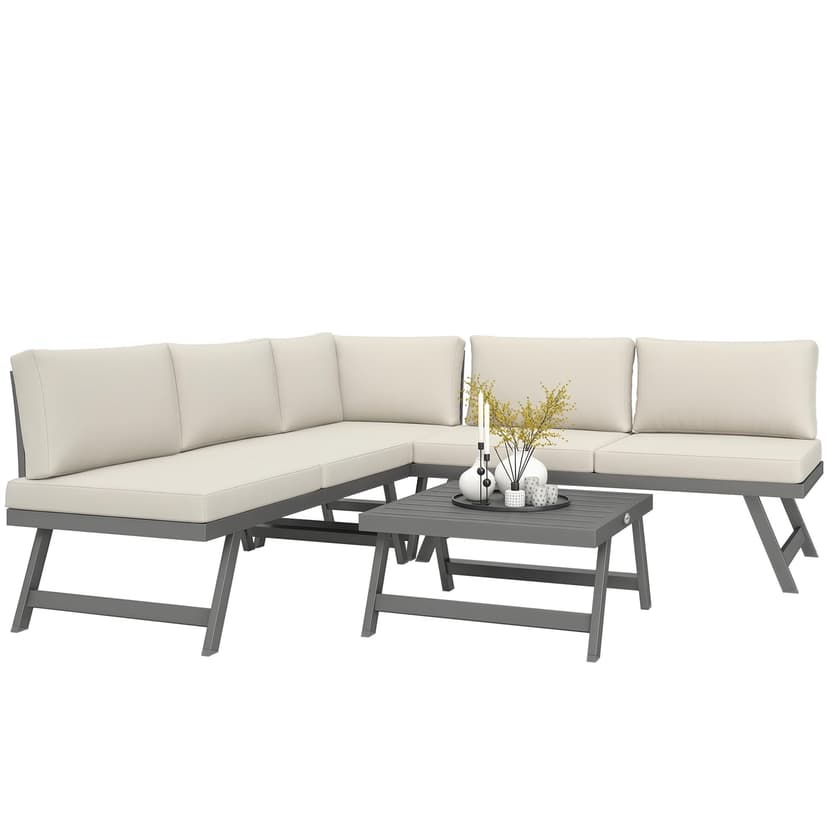 Outsunny Salon de Jardin extérieur d'angle et Convertible… - 1