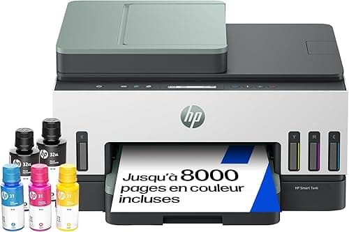 HP Smart Tank 7307, 941P5A, Imprimante Multifonction Couleur, à Jet d’Encre, Wi-FI, AAD 35 Feuilles, Impression Recto Verso Automatique, Numérisation et Copie, Grise