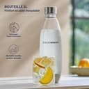 Sodastream Duo Sparkling Water and Soda Machine for Glass Jug | Pack of 1 Glass Jug 1L + 1 Bottle 1L Stainless Steel Finish Dishwasher + 1 60L Gas Refill Clip | Black - 6