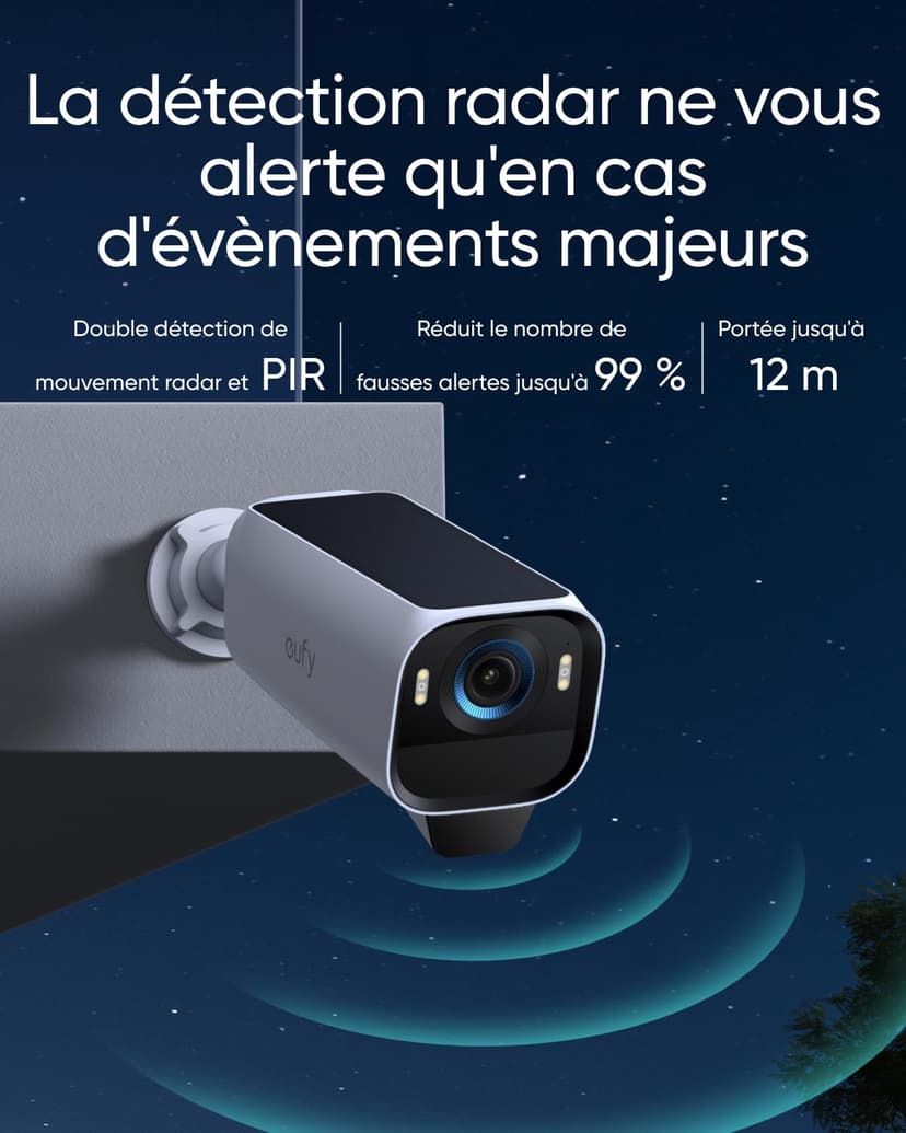 eufy Security S3 Pro (eufyCam 3 Pro), 4K Camera Surveillance WiFi exterieure sans Fil avec Panneau Solaire, Vision Nocturne MaxColor, Reconnaissance faciale IA, Stockage Local, aucuns Frais mensuels - 5