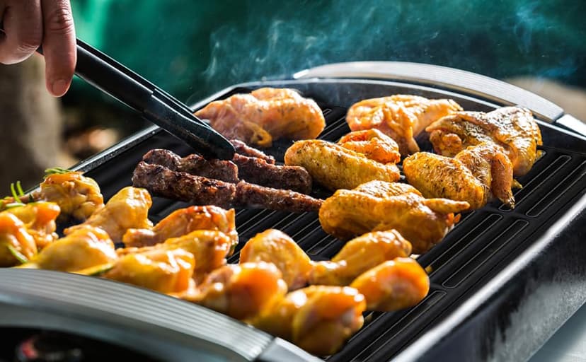 Daromigo 42 x 28 cm, griglia in ghisa smaltata, griglia rettangolare in ghisa smaltata, accessorio per barbecue, barbecue a gas, barbecue a carbonella e molto altro ancora, per barbecue a gas, - 6