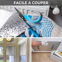 Isolant Thermique 0,6x10M, Rouleau Film Aluminisé a Bulles Double Face 4mm Résistant pour Réflecteur de Chaleur et de Froid, Idéal pour Radiateur, Mur, Voiture, Fenetre - 4