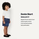 Amazon Essentials Girls' Medium Stretch Regular-Fit Denim Skort, Dark Shadow Wash, 10 Years - 4