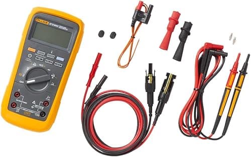 Fluke Multimètre numérique True-RMS 87 V Max avec kit de test solaire, multimètre nominal CAT III 1000 V, étui étanche et anti-poussière IP67, câbles de test MC4 et étui