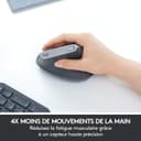 Logitech MX Vertical Souris Ergonomique sans Fil, Multi-Dispositifs, Bluetooth ou 2,4 GHz avec Récepteur USB Unifying, Suivi Optique 4000 PPP, 4 Boutons, Charge Rapide,Portable/PC/Mac/iPad OS-Graphite - 6