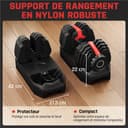 Yaheetech Haltères Réglables 2,5 à 24 kg 15 en 1 avec Base de Rangement, Système de Verrouillage de Sécurité, Poignée Antidérapante pour Entraînement à Domicile, Salle de Sport - 8