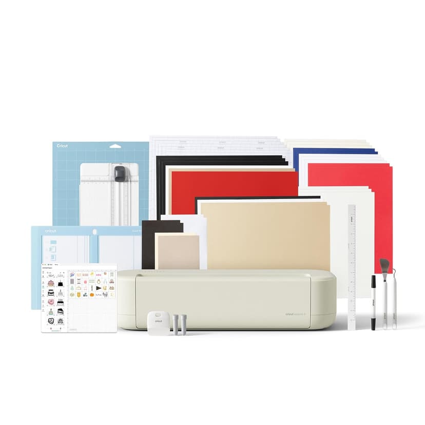 Cricut Explore® 5 Essential Bundle + Digital Content Smart Cutting Machine - perfect for projects like custom vinyl decals, T-shirts, full-color stickers, cards, and more. - 1